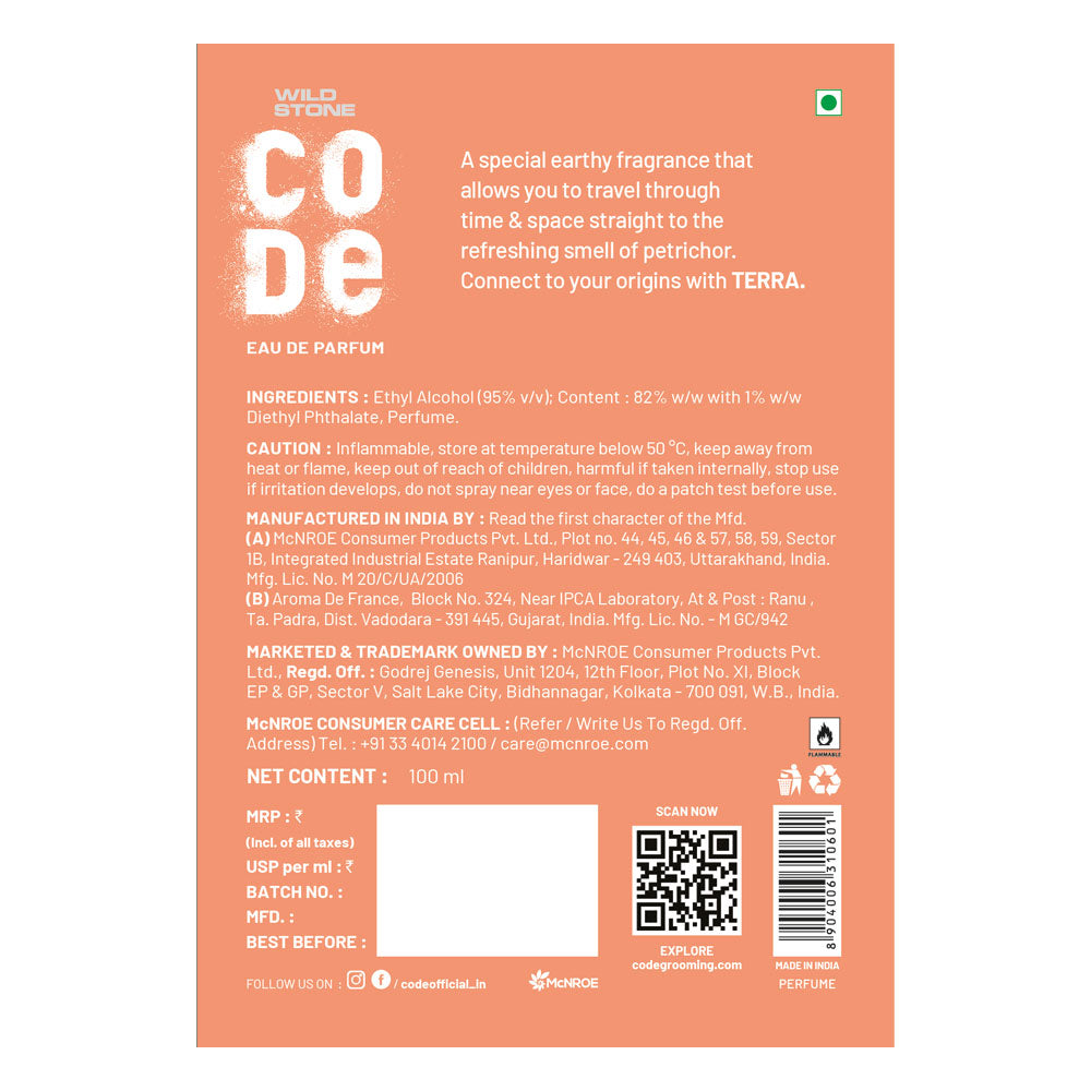 CODE Terra EDP Perfume for Men back cover 8