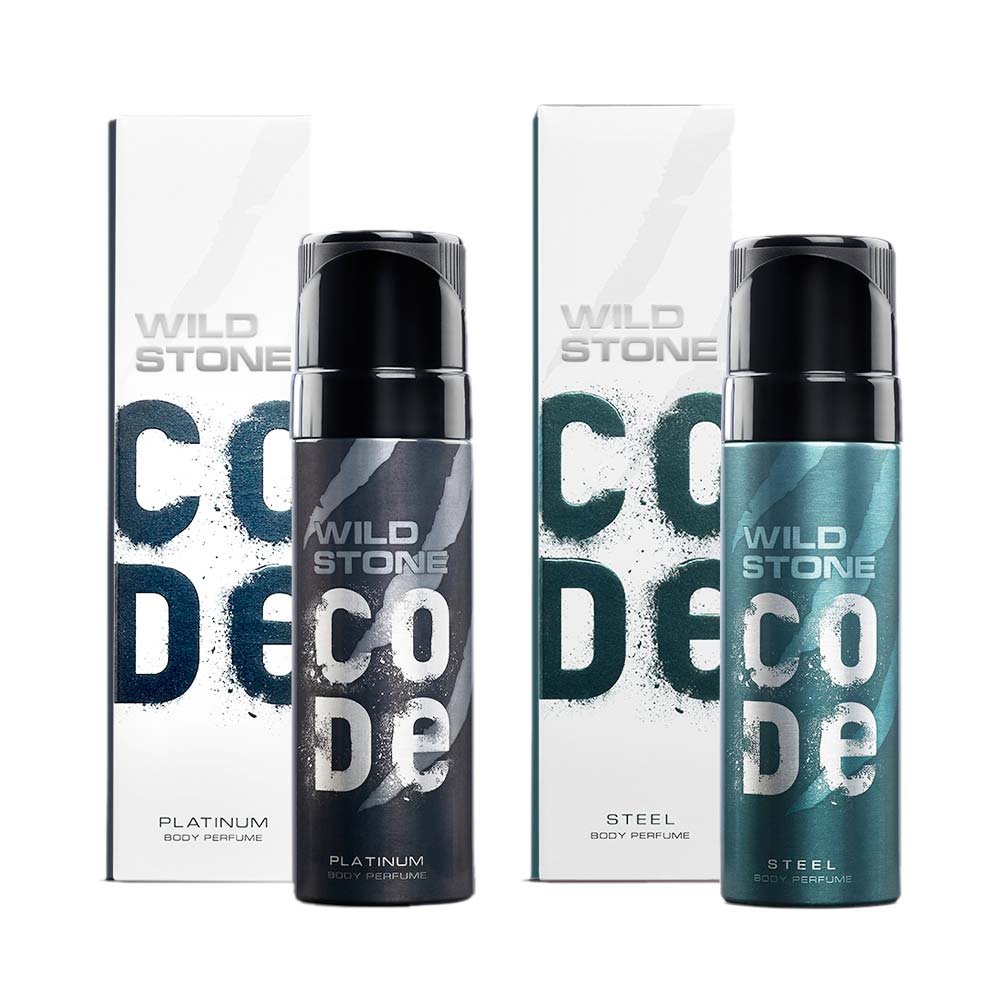 CODE Platinum Steel Body Perfume for Men, 120 ml each