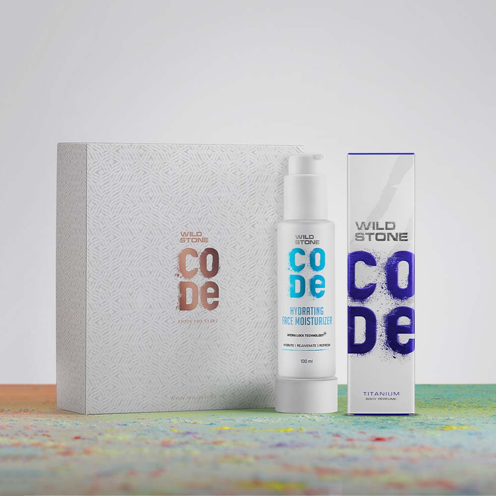 CODE Hydrating face moisturiser and titanium perfume