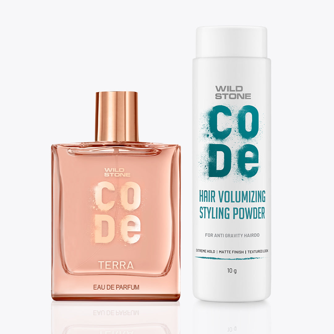 CODE Terra Luxury Perfume and Volumizing Powder Combo