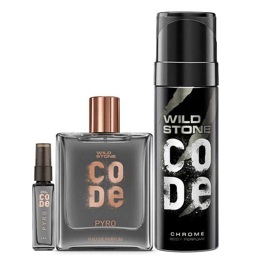 Selfcare Combo - Pyro Luxury Perfume (100 ml + 8ml) & Chrome Body Perfume (150ml)