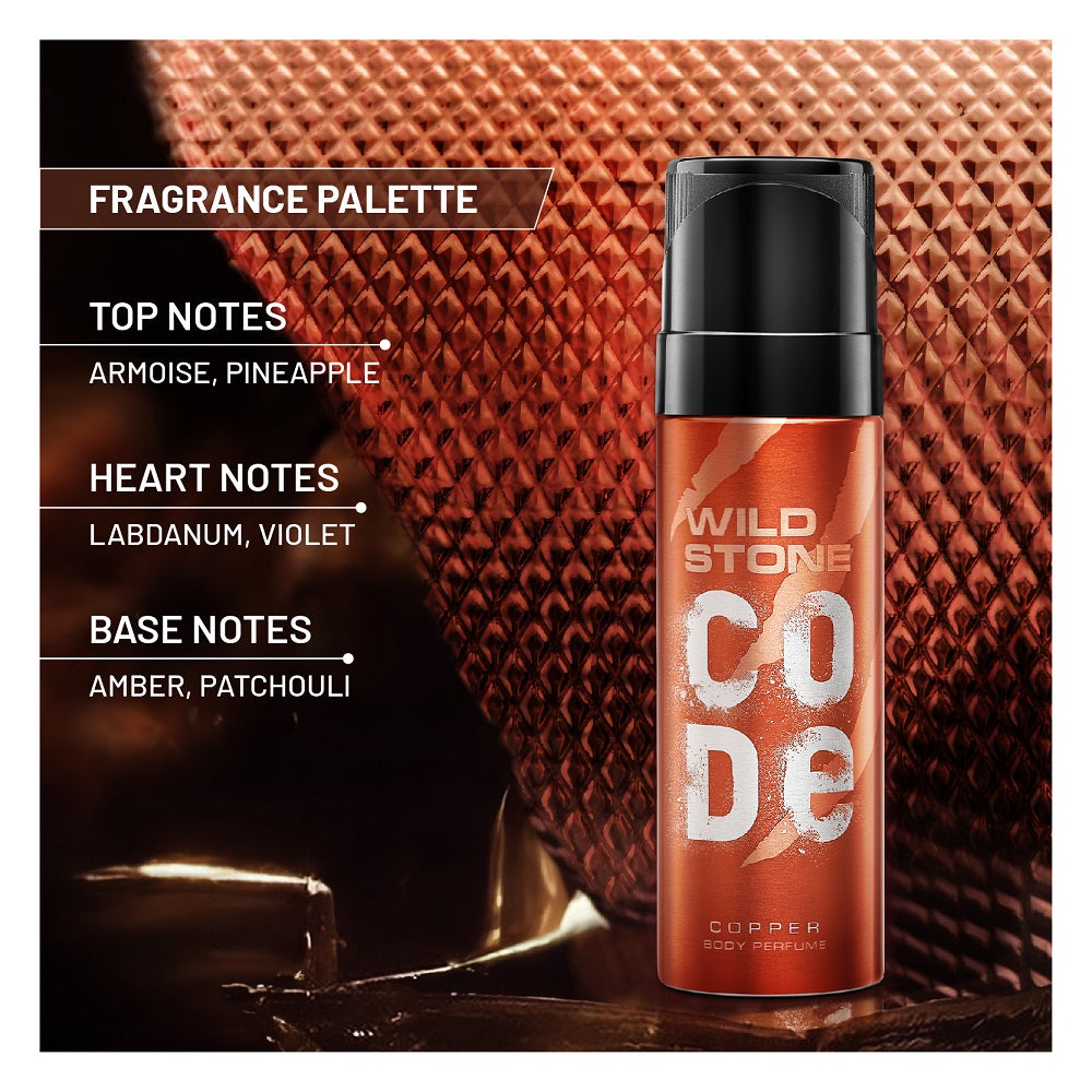 CODE Copper Body Perfume for Men 120 ml | Wild Stone CODE