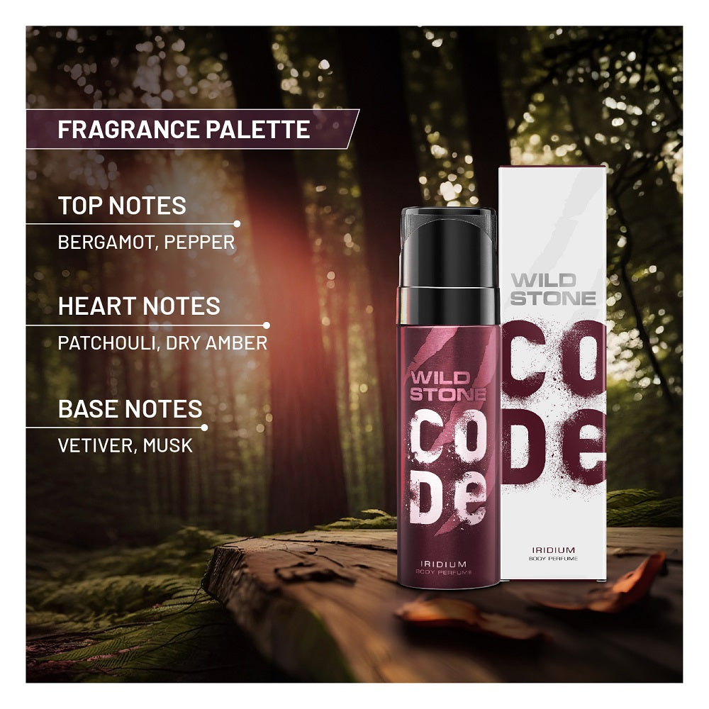 Base Code Perfume CODE Iridium Body Perfume for Men 150 ml | Wild Stone CODE