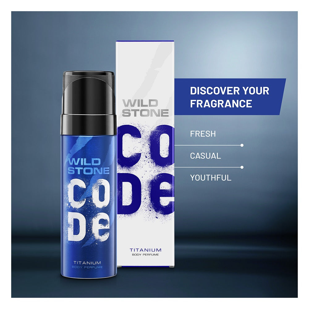CODE Titanium Body Perfume for Men, Pack of 2 (150ml each)