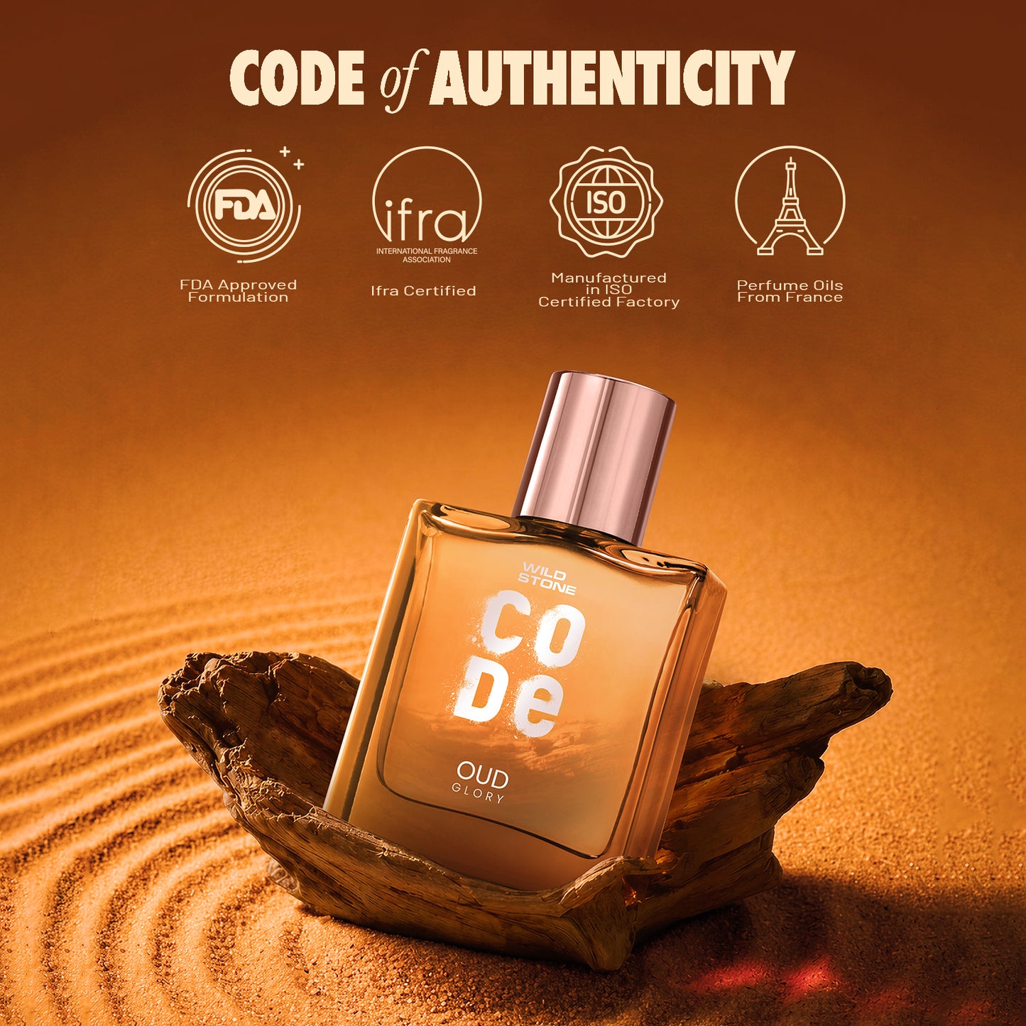 Wild Stone CODE Oud Glory 50ml | Eau De Parfum for Men | Luxury Oud Perfume