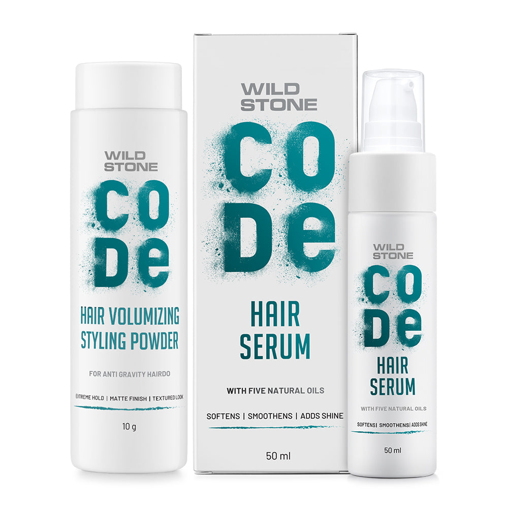 CODE hair styling powder and hair serum 