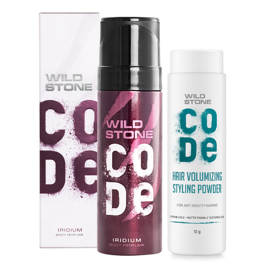 CODE Iridium perfume and Hair volumizing styling powder