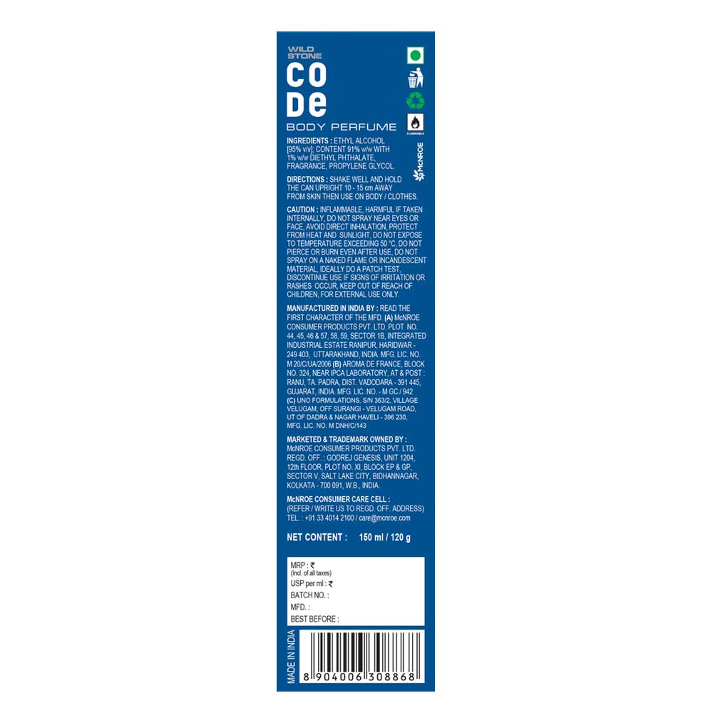 Code Titanium CODE Titanium Body Perfume for men, 150ml (Pack of 2) | W...