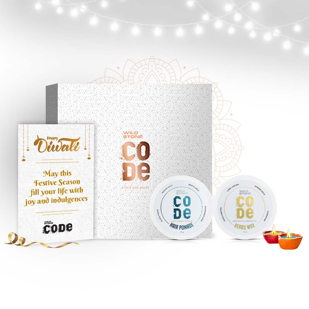 CODE Diwali Gift Combo with Hair Pomade & Beard Wax 40 gm each