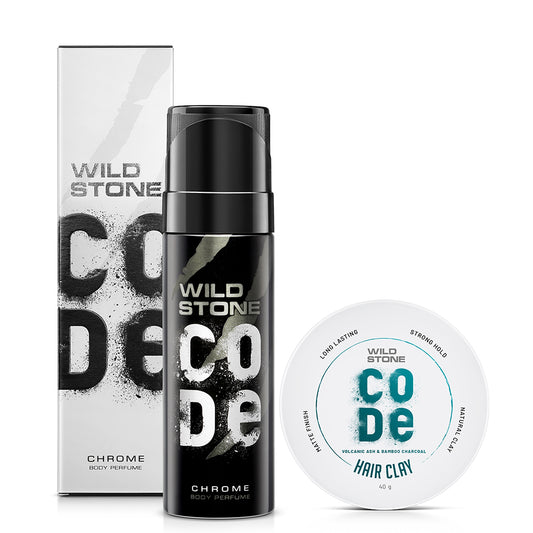 CODE Chrome Body Perfume 120 ml & Hair Clay 40 gm, Pack of 2