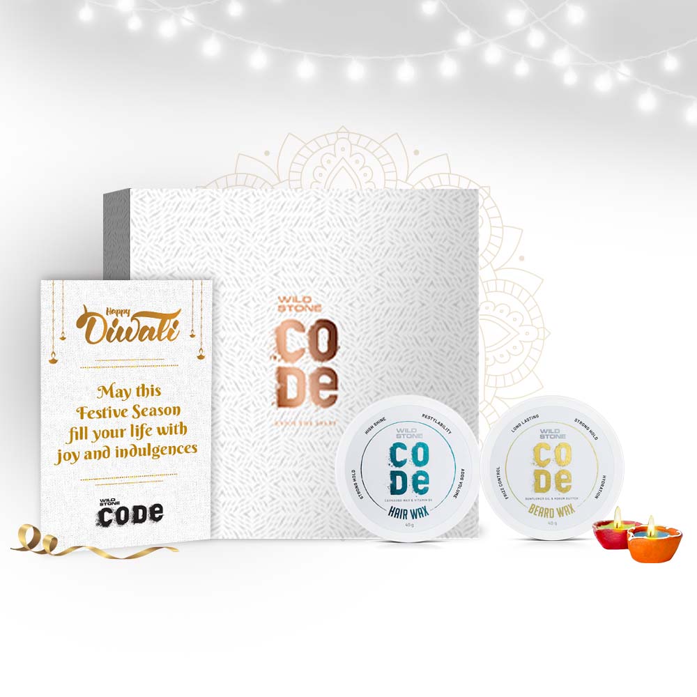 Wild Stone CODE Diwali Gift Combo with Hair Wax & Beard Wax 40 gm each with 2 Diyas