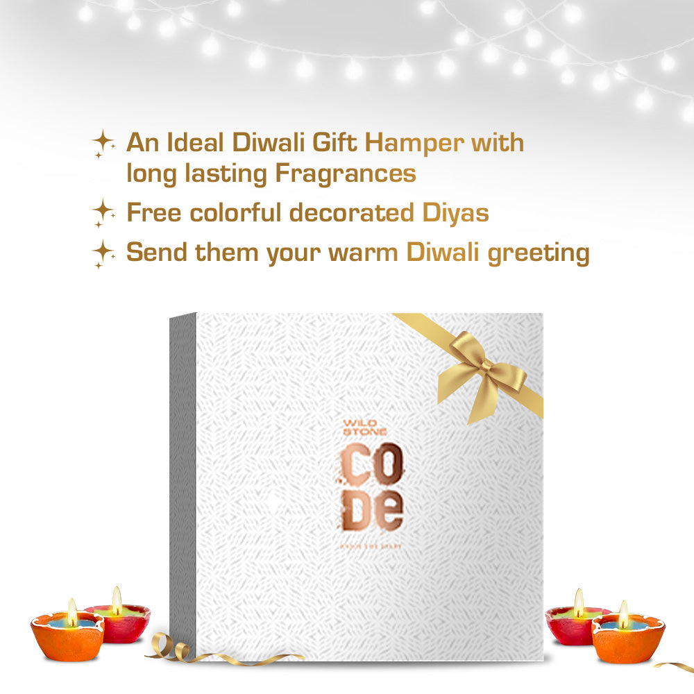 Wild Stone CODE Diwali Gift Hamper with 2 Diyas