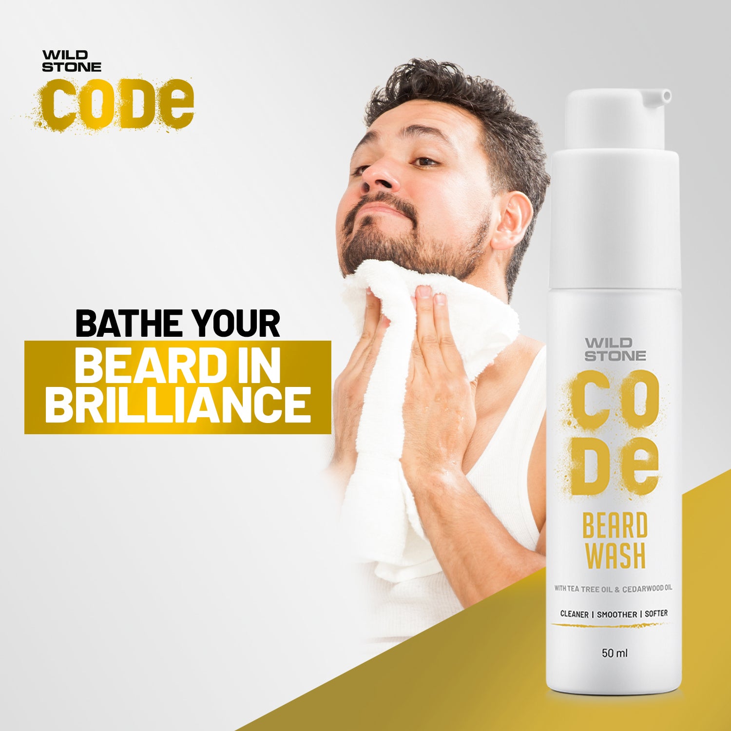 Wild Stone CODE Beard Wash 50 ml each (Pack of 2) Beard Brilliance